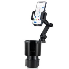 Car Cup Holder Expander Adjustable Base with Phone Mount 360 Rotation Cup Ho...