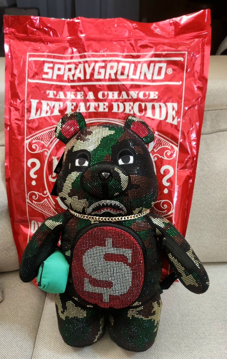 Sprayground Money Bear, Ultra Rare Mystery Bag, Camouflage