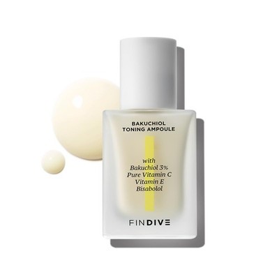 FINDIVE OFFICIAL Bakuchiol Toning Ampoule, 3 Bakuchiol, Plan-Based Retinal Al...
