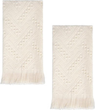 Luxury Decorative Hand Towels Bathroom: Boho Home Deco Cream, 14"X30"