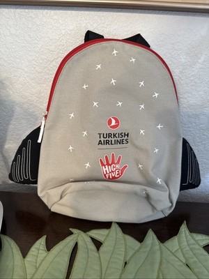 Turkish Airlines gray backpack with mini wings, children first class