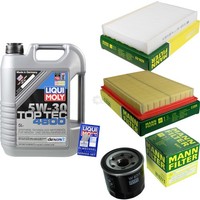 Mann Inspektionspaket 5L Liqui Moly Top Tec 5W-30 FüR Nissan Juke 1.6 Pulsar