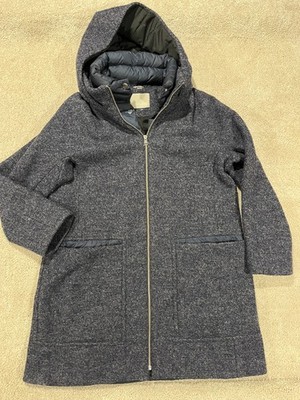 Soia & Kyo Jacket Womens Extra Large Blue Wool Blend Down Fill Full Zip Coat