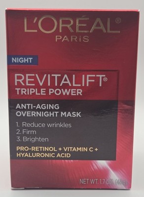 New L'Oréal Revitalift Triple Power Anti-aging Over Night Face Mask - 1.7oz Jar