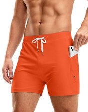 Mens Swim Trunks, Zipper Pockets, Quick Dry, Swimwear, Bathing Suit, Board