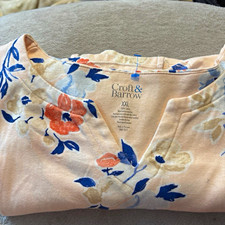 Croft & Barrow Women s Pink Floral V-Neck Cot...