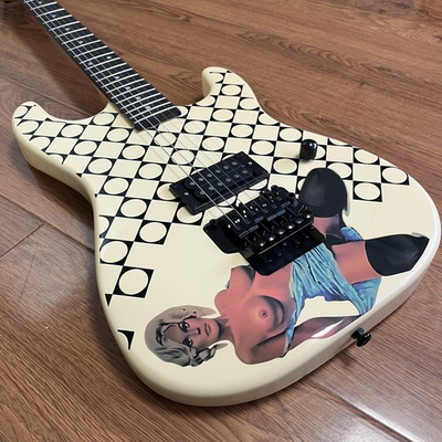 #ad Ship US Tribute Jerry Cantrell Blue Dress Electric Guitar Maple Neck Black Parts $237.36