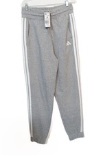 Adidas Size M Essential 3-Stripe Fleece Jogger Pants In Heather Gray