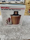 Vintage Rival Electric Ice Cream Maker 4 Quart Wood Bucket Model 8455 Complete