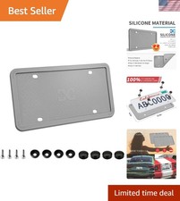 Silicone Gray License Plate Covers - Rattle-proof Protection 1 Pack
