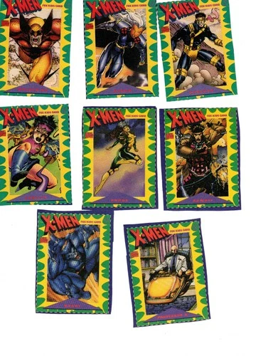 RARE HTF FOX KIDS MAGAZINE X-MEN CUT-OUT CARDS SET #1-8 HIGH GRADE VINTAGE