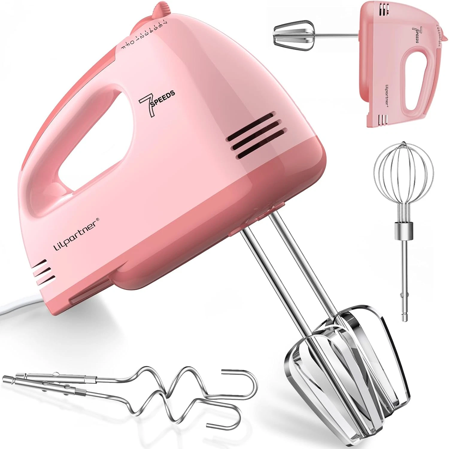 7 Speed Electric Hand Mixer Set Whisk Beaters Dough Hooks 304 Dishwasher Safe
Opens in a new window 