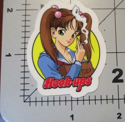 HOOK-UPS Skate STICKER School Girl Sakura skateboards decal vintage mini N