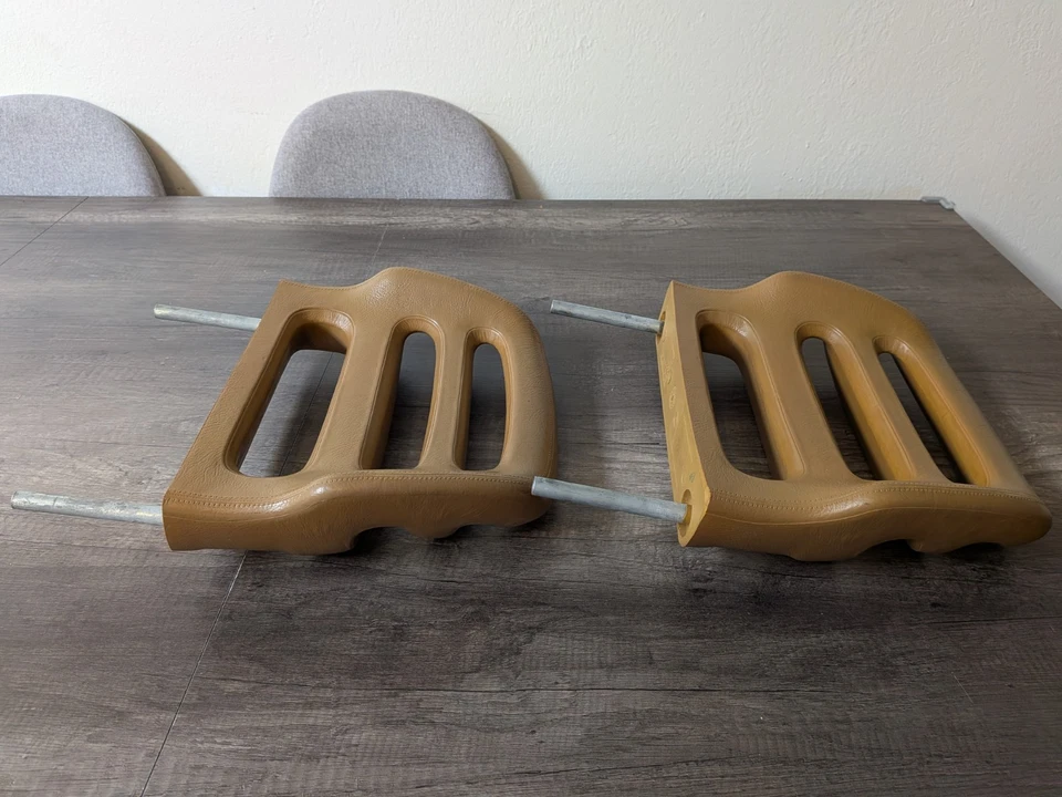 86 - 93 VOLVO 240 740 940 Tan Beige Rear Seat Head Rest Set OEM LH RH - Image 4 of 4