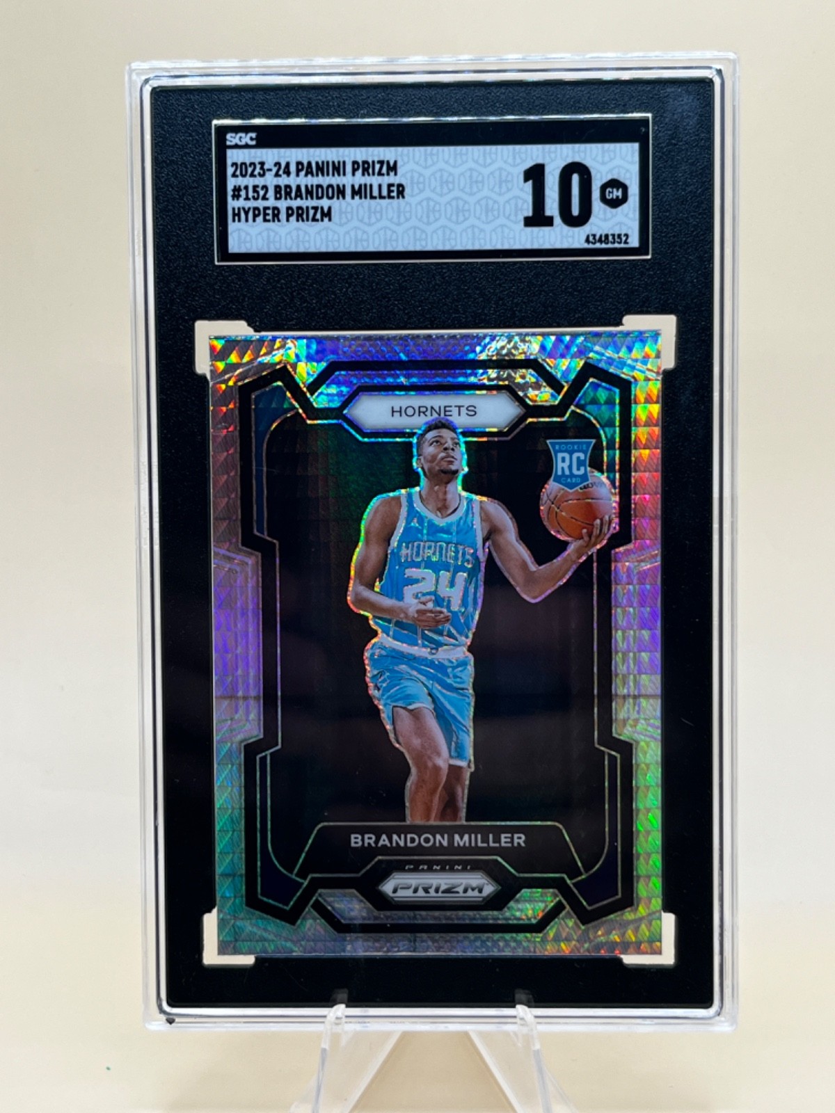 2023-24 Panini Prizm - Brandon Miller #152 Hyper Prizm (RC) SGC 10 Rookie