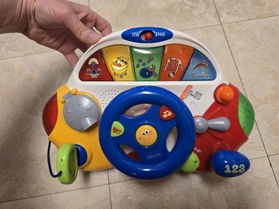 Activity Auto Chicco Toy Steering Wheel Car Dashboard Console Italian/ENG Read