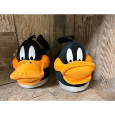 Vintage 90s Children's Daffy Duck Looney Tunes Bedroom Slippers Size 7-8