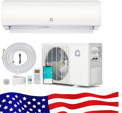  9000 BTU Mini Split AC/Heating System, 19 SEER2 115V WIFI Enabled Energy Effic