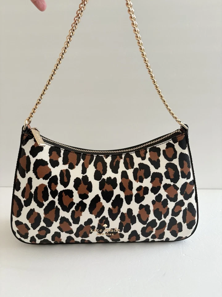 Bolso de Mano Kate Spade Madison Estampado de Leopardo - Bolso de Hombro con Correa de Cadena Dorada Nuevo sin Etiquetas Foto 2 de 4
