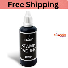 iMARK Premium Refill Ink for Self-Inking Stamps Daters Stamp Pads 2 oz Black