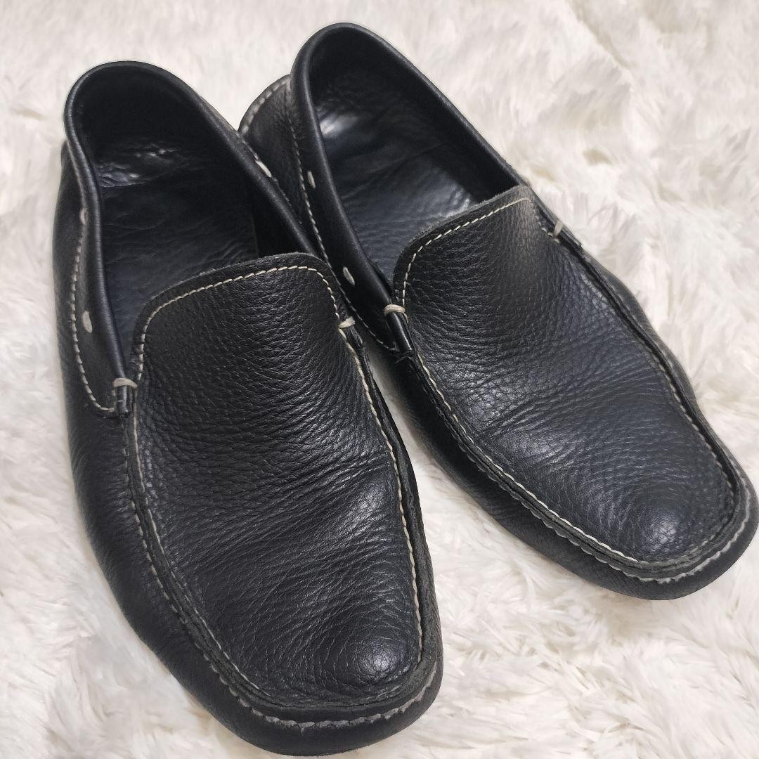 Prada Mens Black Leather Driving Loafers Size 8.5 US