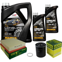 Mann Inspektionspaket 7L Mannol Longlife 5W-30 FüR Opel Frontera A 2.8 TD