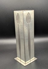 Charles Rennie Mackintosh Pewter Art Deco Design Bud Vase With Flower Motif