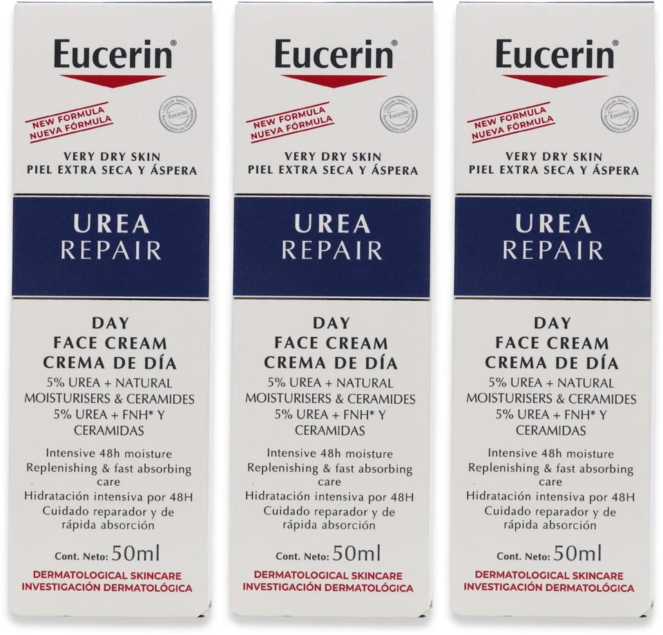 Eucerin Urea Repair Day Face Cream 50ml X 3