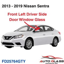 Fits 2013-2019 For Nissan Sentra Sedan Driver Side Left Front Door Window Glass