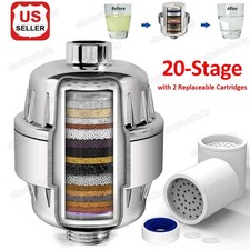 20-Stage Shower Head Filter with 3 Replaceable Filter Cartridges for Hard Water