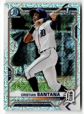 2021 Bowman Chrome #BCP-186 Cristian Santana Prospects Mojo Refractor