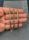 14k Yellow Gold Solid Flat Cuban Curb Link Chain Necklace 22" 4.5mm 12.50 Grams