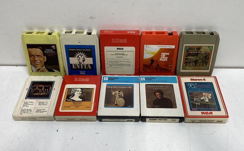 Vintage 8-Track Tape Lot Mixed Brands 10 Piece Sinatra Mathis Tom Jones