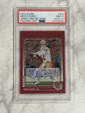 2024 Panini Score Brock Purdy Signature Red Zone /20 PSA DNA CERT Mint 9 Auto 10