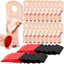TKDMR 20pcs 2/0 AWG5/16 Battery Lugs,Heavy Duty Wire Lugs,Ring Terminals,Batt...