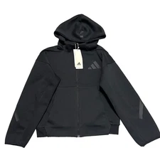 Adidas Z.N.E. Track Jacket Kids M Black Full Zip Hoodie Sport Logo JF2847 NWT