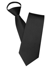 3.15  Solid Color Pre-tied Adjustable Necktie for Business and Wedding Black