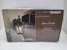 Allen + Roth Castine Aged Bronze Clear-Seeded Motion Activated Wall Lantern-New