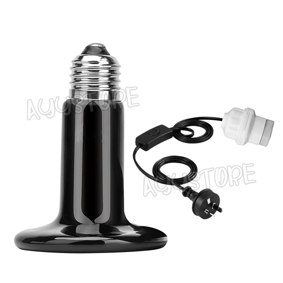Infrared Ceramic Heat Lamp Bulb With Holder For Reptile Pet Chicken Brooder - image 2 of 4