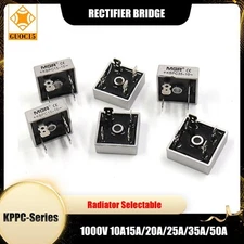 1000V 10A-50A Metal Case Single Phase Rectifier Bridge + Radiator Selectable