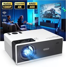 Native 1080P Projector,400 ANSI Lumen 4K Support 5G WiFi Speakers,Bluetooth 5.1