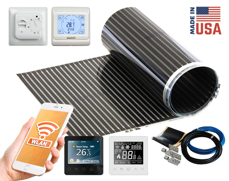 Infrarotheizfolie-Set Elektrische Fußbodenheizung 90-150-220W