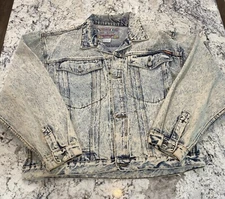 Vintage JORDACHE Denim Jacket Acid Wash No Exit Men’s Size Large 80s 90s Retro