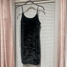 Victoria's Secret Black Velvet Slip Dress XS/S Scoop Neck Sleeveless Mini Women  