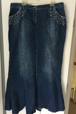 velvet jean skirt