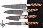 WP-Knives Custom Handmade Damascus Steel Splendid Kitchen Set Knives Lots of 4
