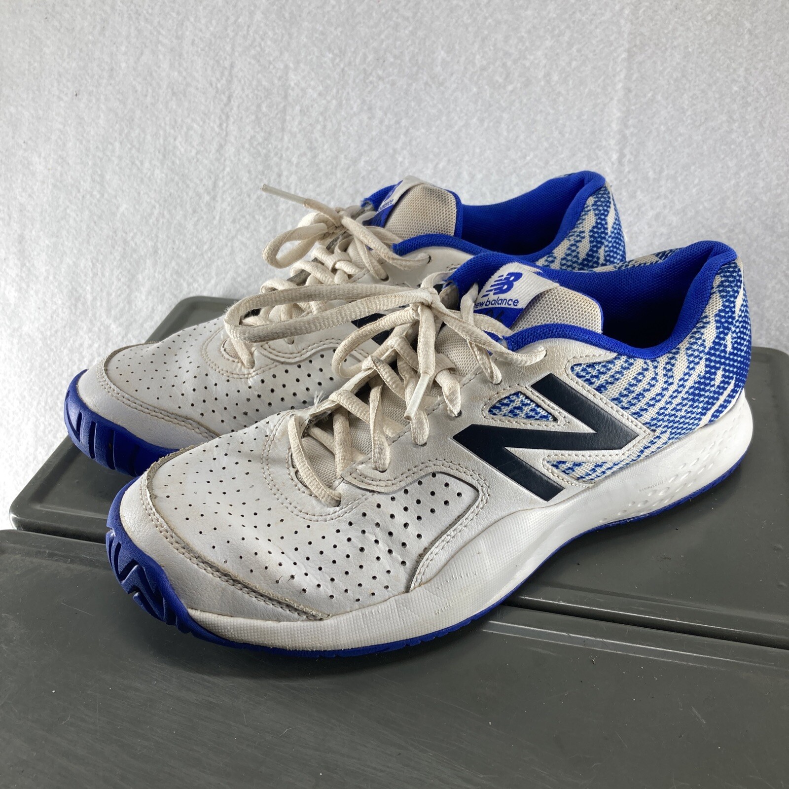 New Balance 696 Men’s white and blue Running Shoes Size 8.5 D eBay
