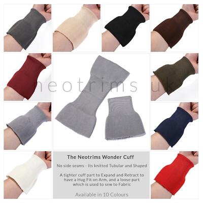 Rib Knit Cuff Fabric 1 Pair Ribbing Replacement Cuffing Seamless Jacket Bombers