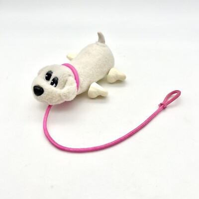 Pound Puppies 3'' Mini Wiggle N Walk Pull Along Puppy Dog Toy - White + Pink