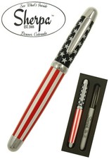 Soporte para bolígrafo Sherpa Patriot (bandera estadounidense) #5395 con Sharpie negro y Rollerball